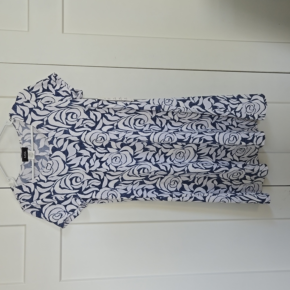 MSK blue and white dress